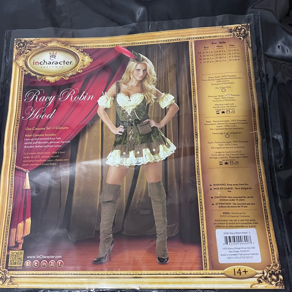 InCharacter Sexy Robin Hood/Beer Girl Adult Women's Large Halloween Costume NWT